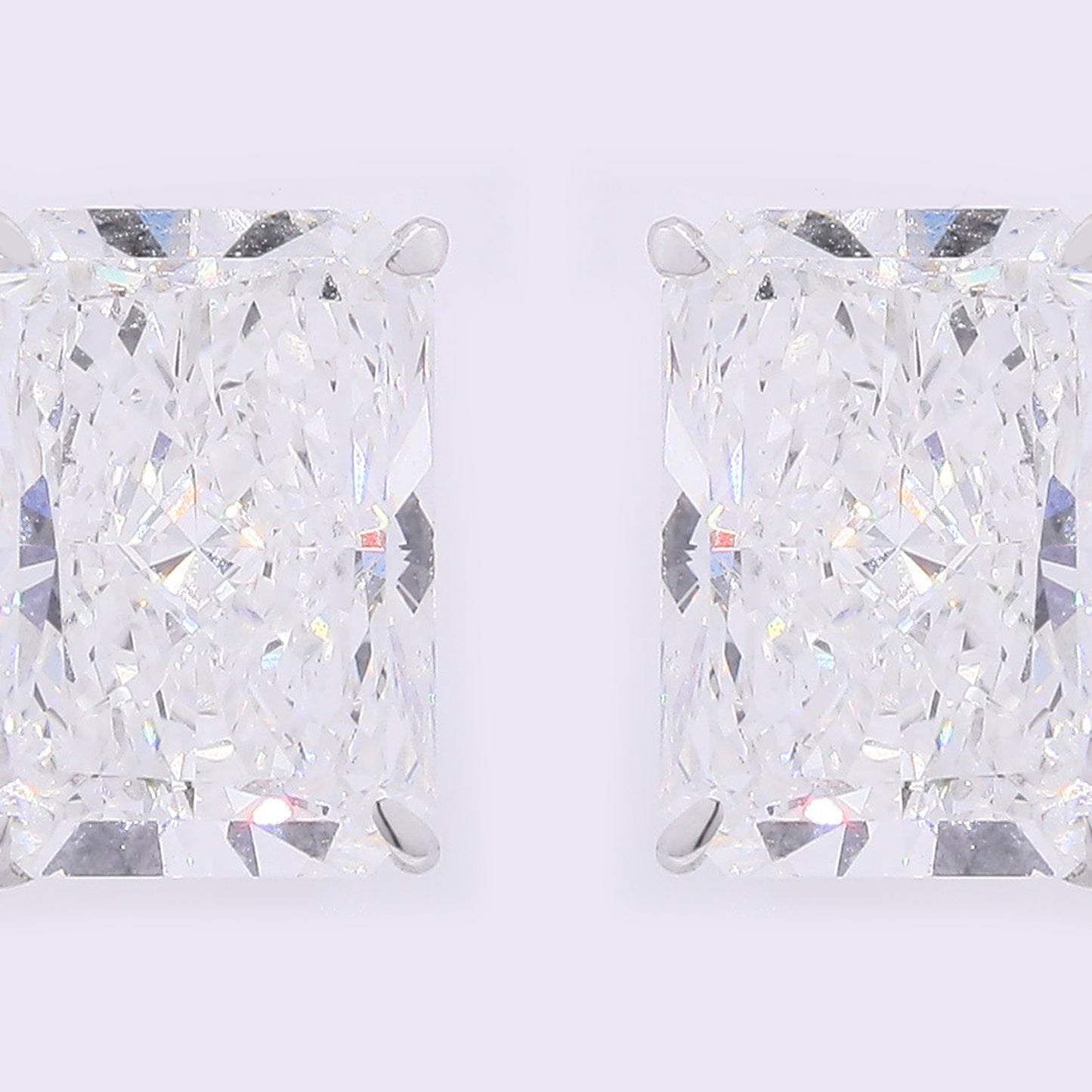 3.78 Carats Lab Grown Diamond 14K Gold Earrings