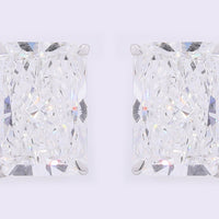 3.78 Carats Lab Grown Diamond 14K Gold Earrings