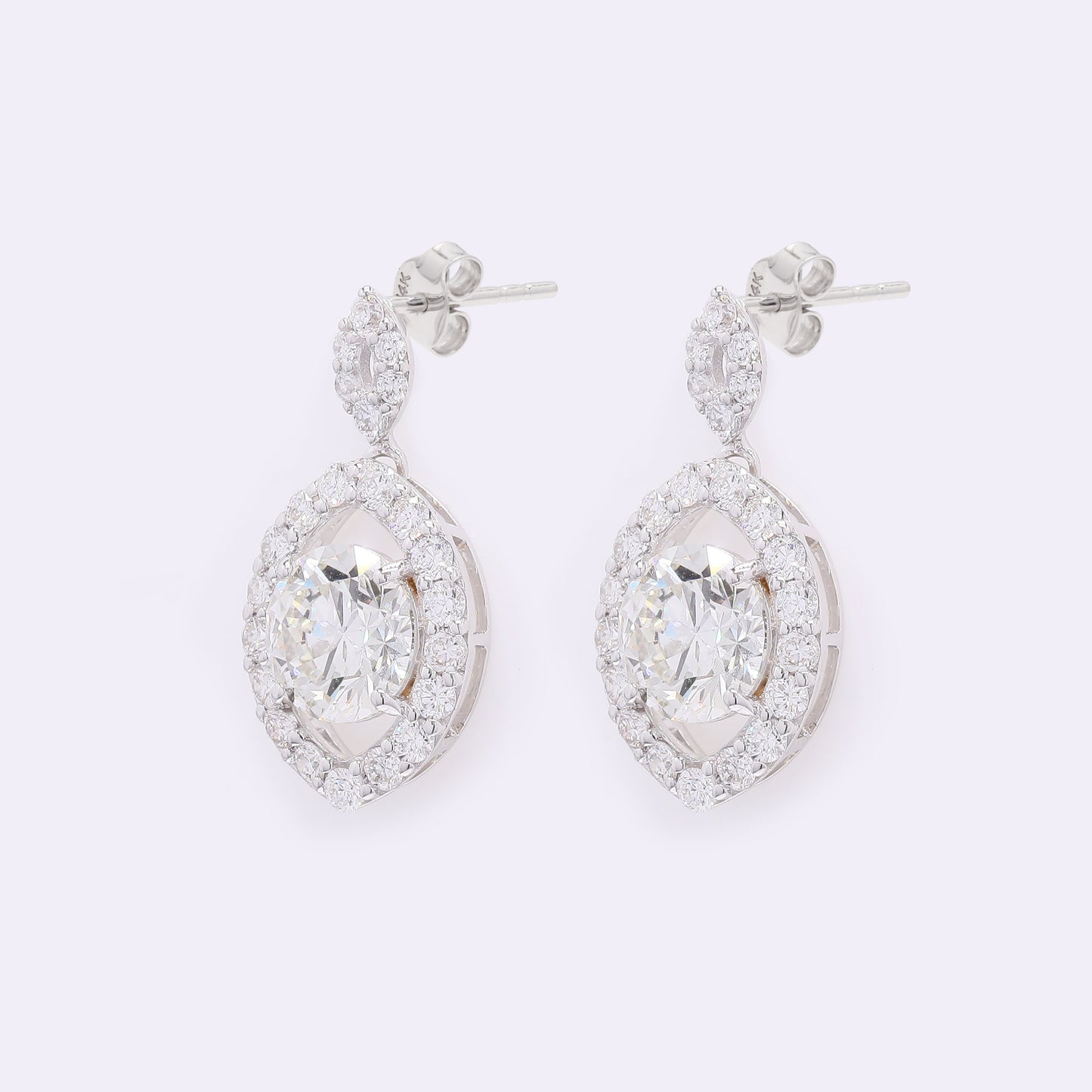 4.09 Carats Lab Grown Diamond 14K Gold Earrings