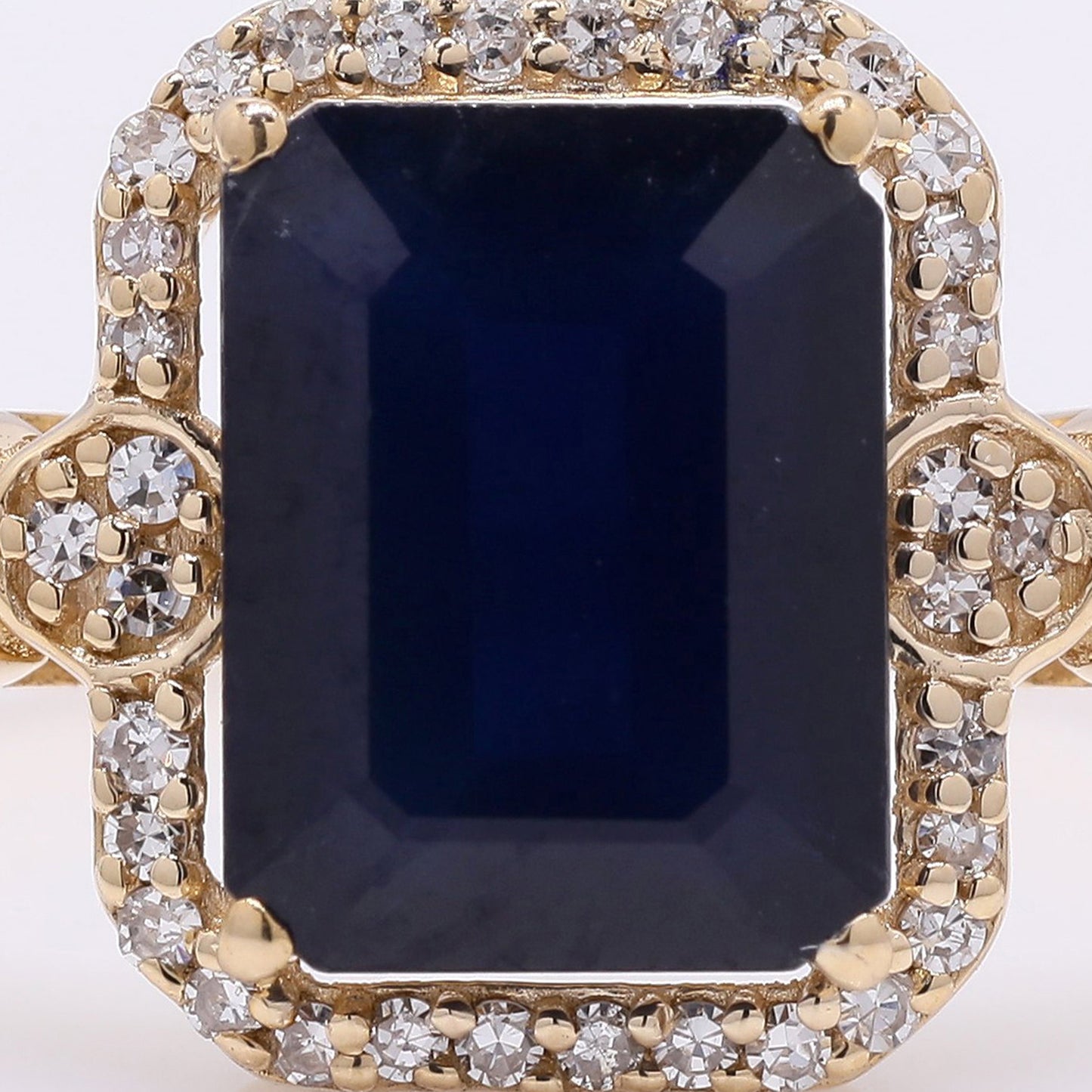 2.81 Ct Octagon Step Cut Natural Sapphire 14K Gold Ring