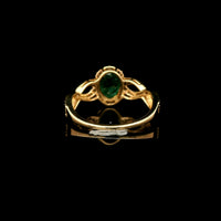 1.44 Ct Oval Mixed Cut Natural Emerald 14K Gold Ring