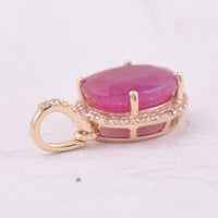 3.72 Ct Oval Ruby 9K Gold Pendant