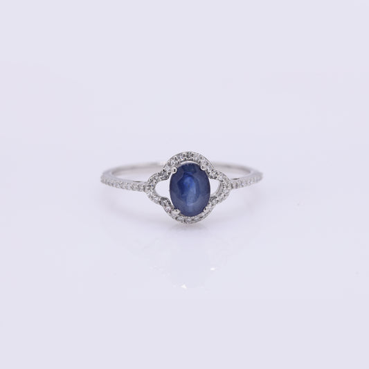 1.27 Ct Oval Mixed Cut Natural Sapphire 950 Platinum Ring