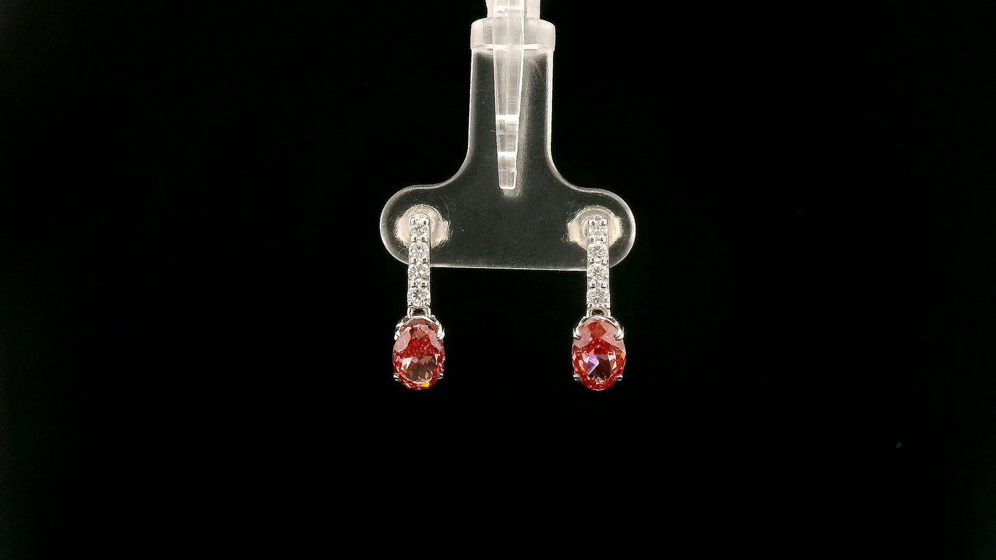 2.36 Carats Pink Lab Grown Diamond 14K Gold Earrings