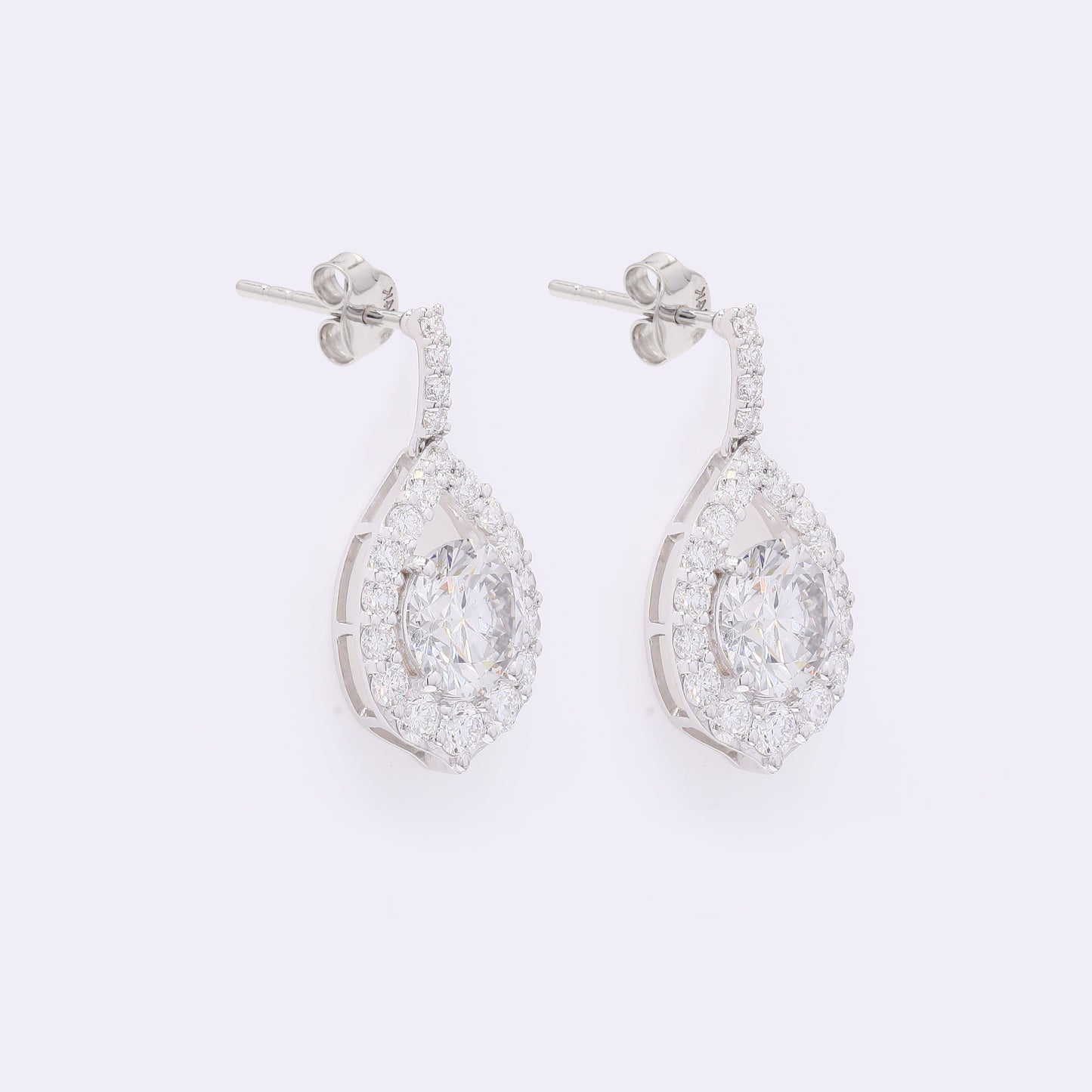 4.12 Carats Lab Grown Diamond 14K Gold Earrings