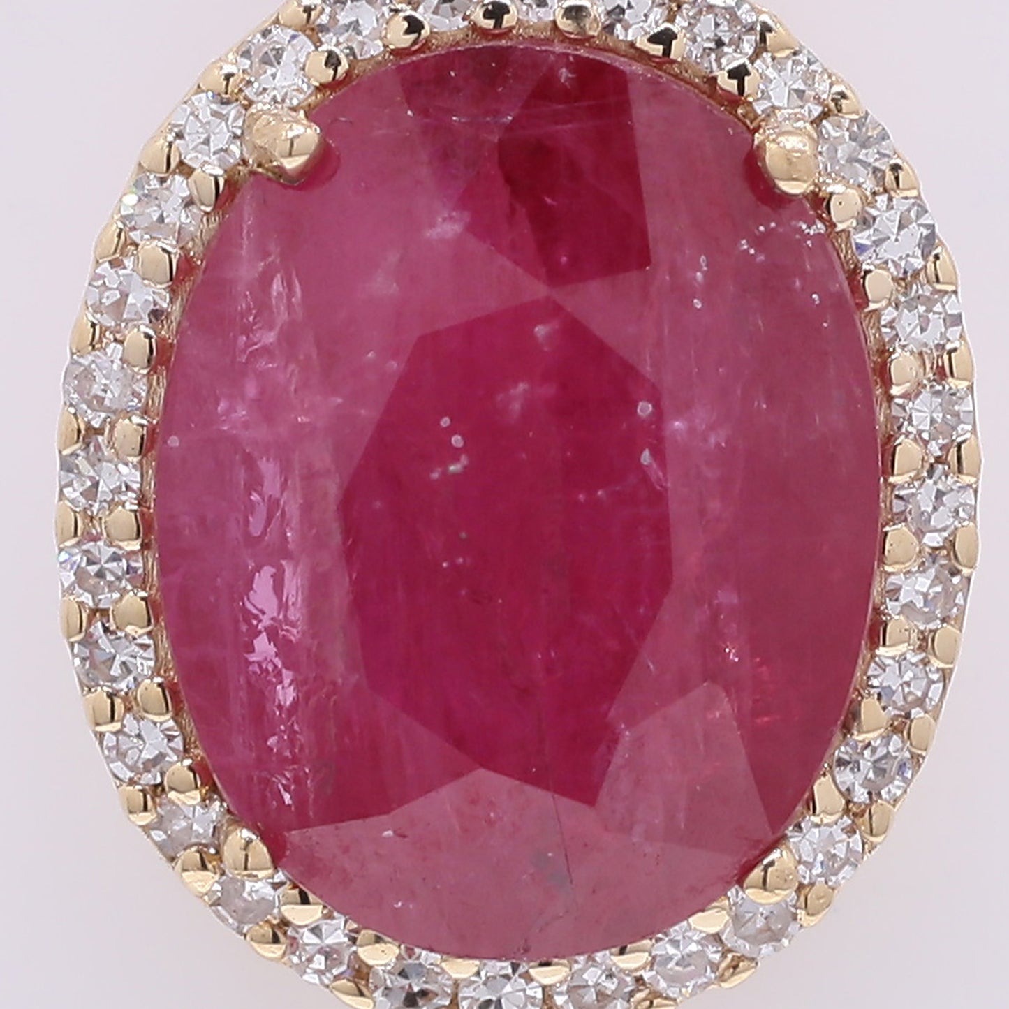 2.96 Ct Oval Mixed Cut Natural Ruby 14K Gold Pendant