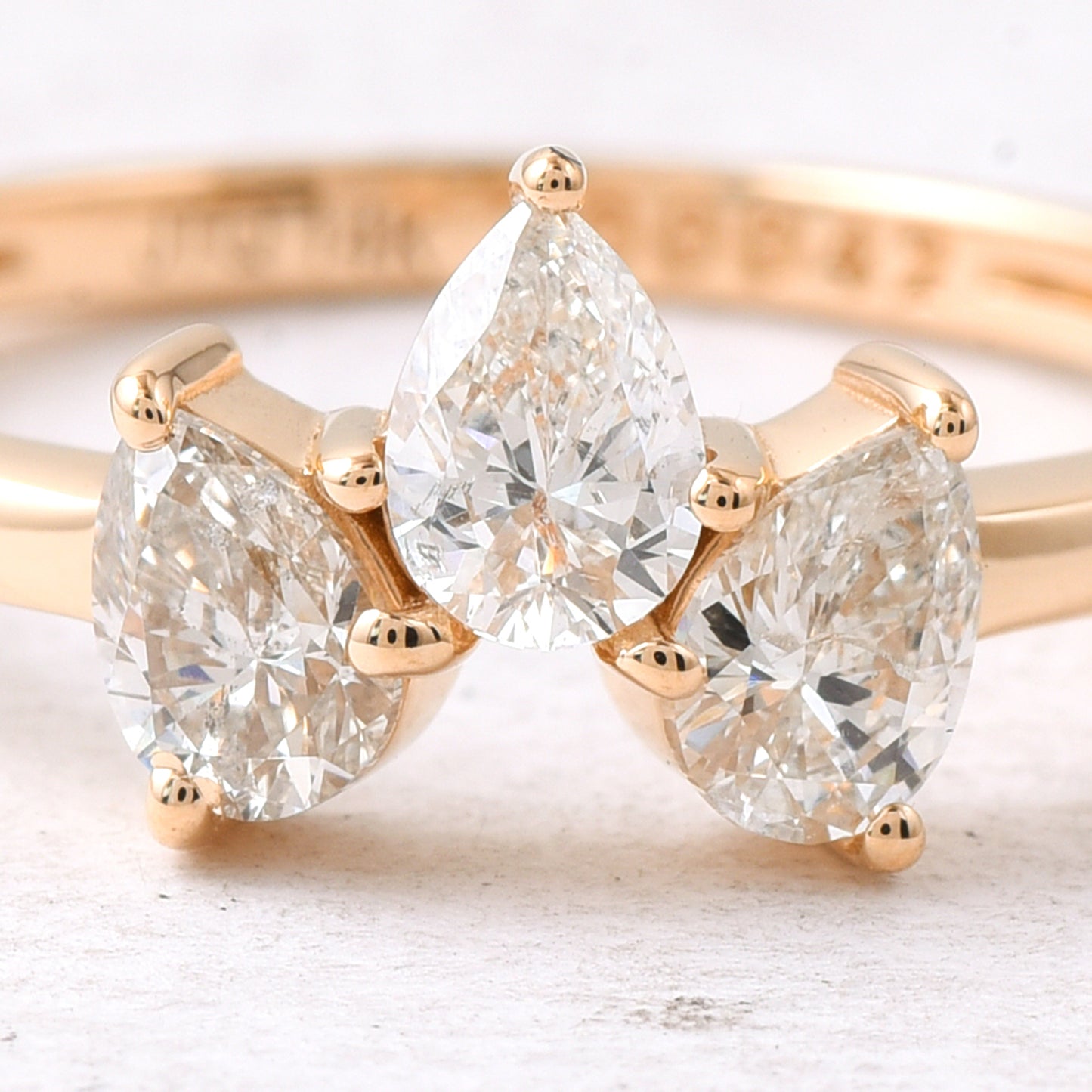 0.73 Ct Pear Diamond 14K Gold Ring