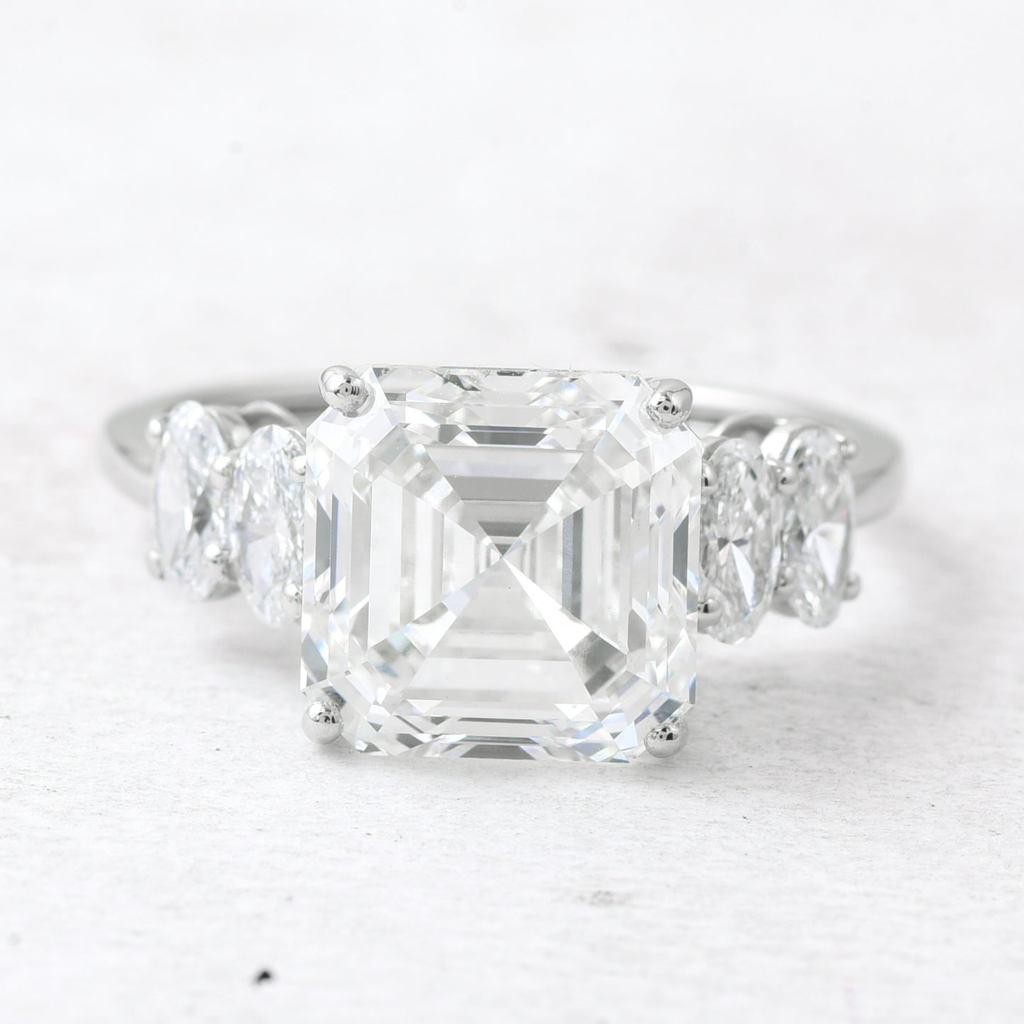 6.15 Ct Asscher Lab Grown Diamond 950 Platinum Ring