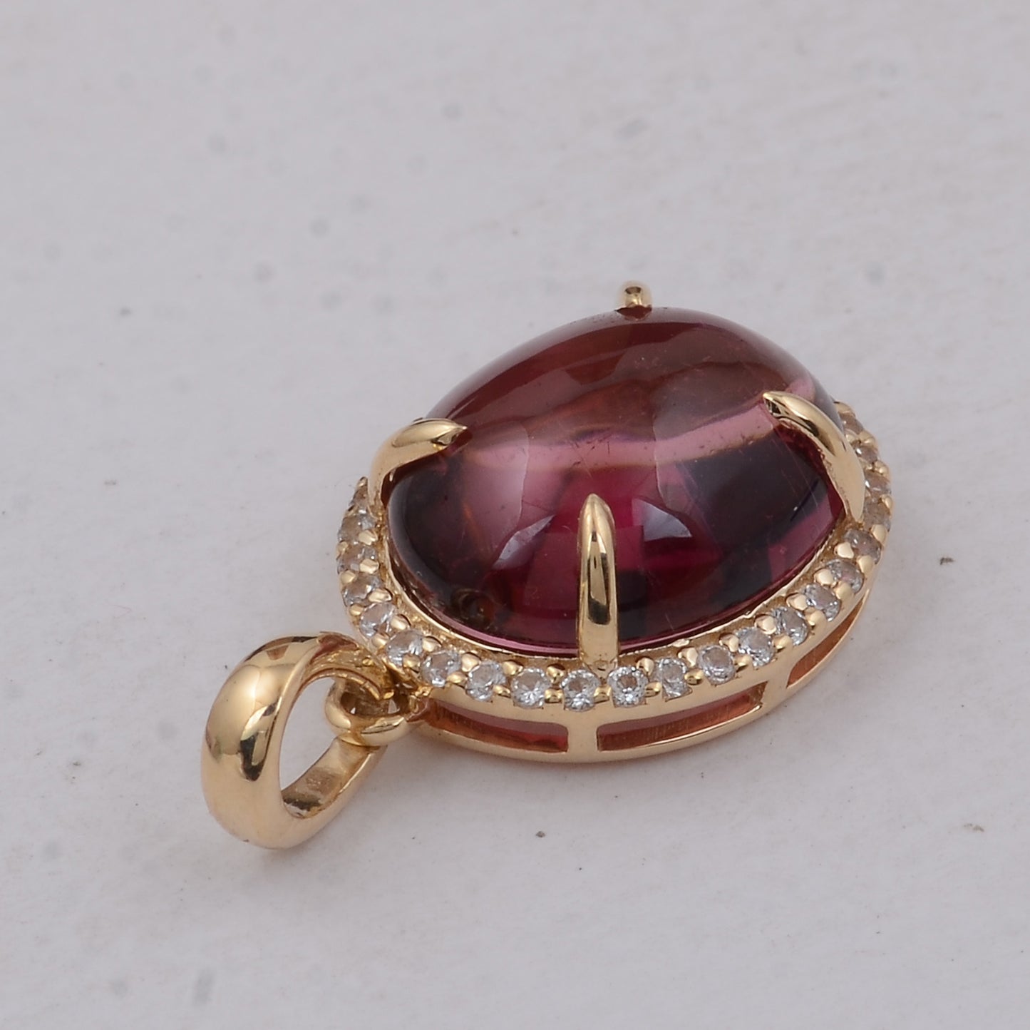 3.33 Ct Oval Tourmaline 9K Gold Pendant