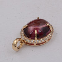 3.33 Ct Oval Tourmaline 9K Gold Pendant