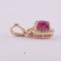 1.09 Ct Cushion Tourmaline 9K Gold Pendant