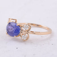 2.64 Ct Oval Natural Tanzanite 14K Gold Ring
