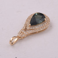 1.43 Ct Pear Tourmaline 9K Gold Pendant