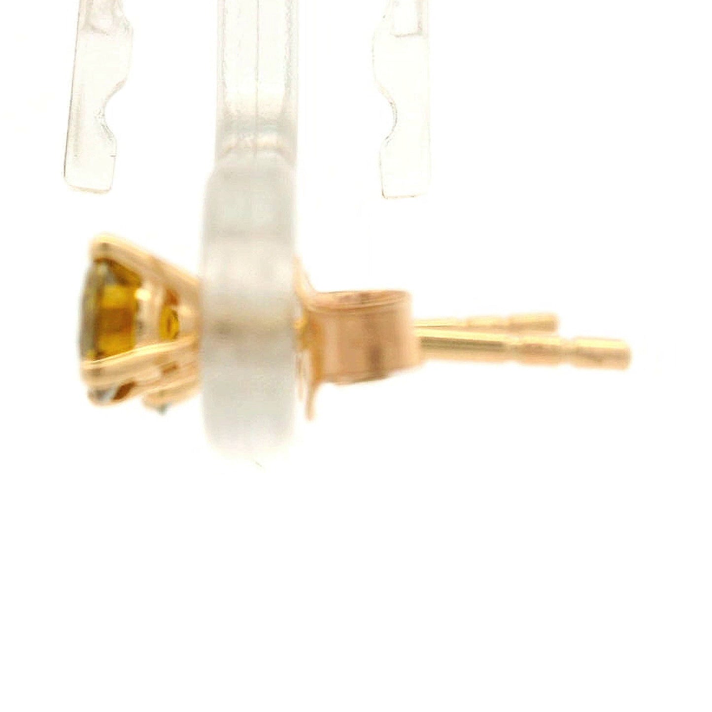 0.64 Ct Round Yellow Diamond 14K Gold Earrings