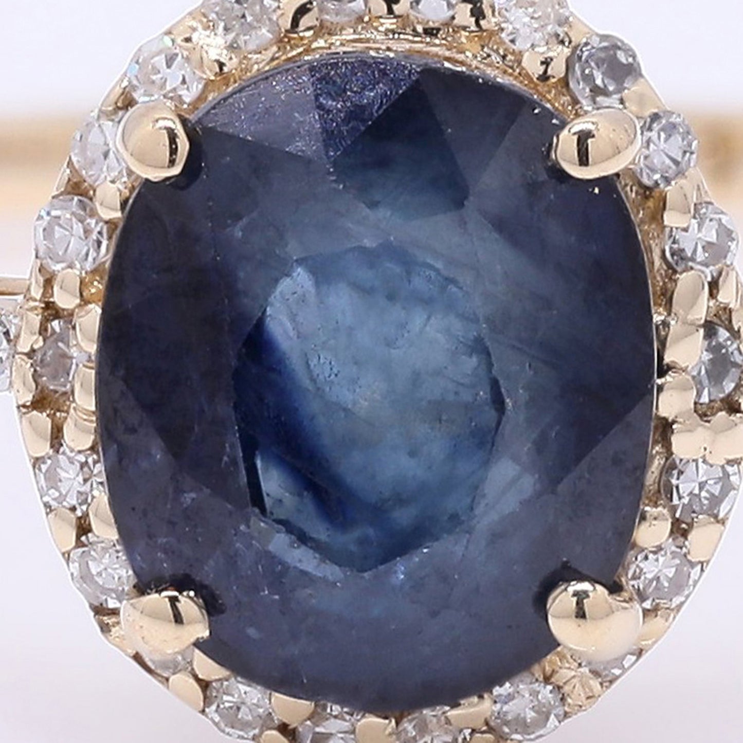 1.86 Ct Oval Mixed Cut Natural Sapphire 14K Gold Ring
