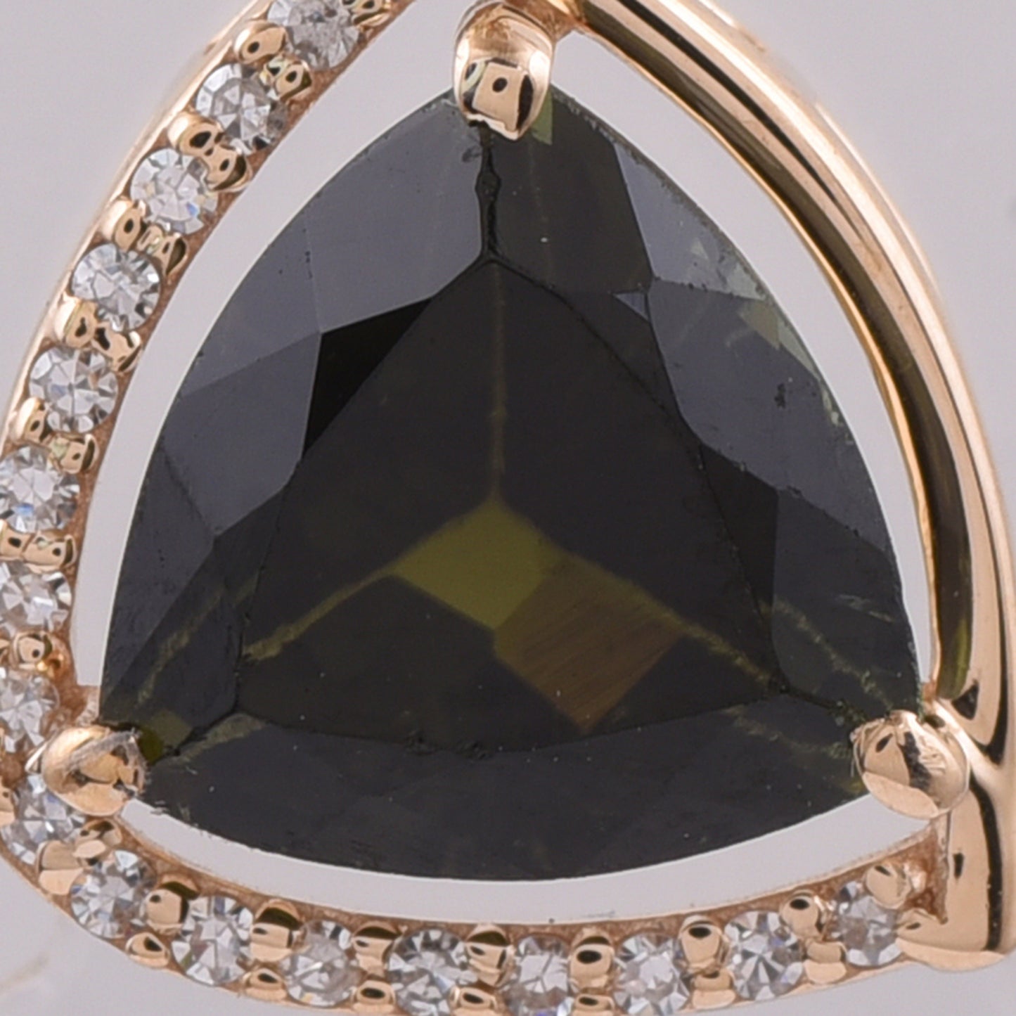 2.10 Ct Triangle Natural Tourmaline 14K Gold Pendant