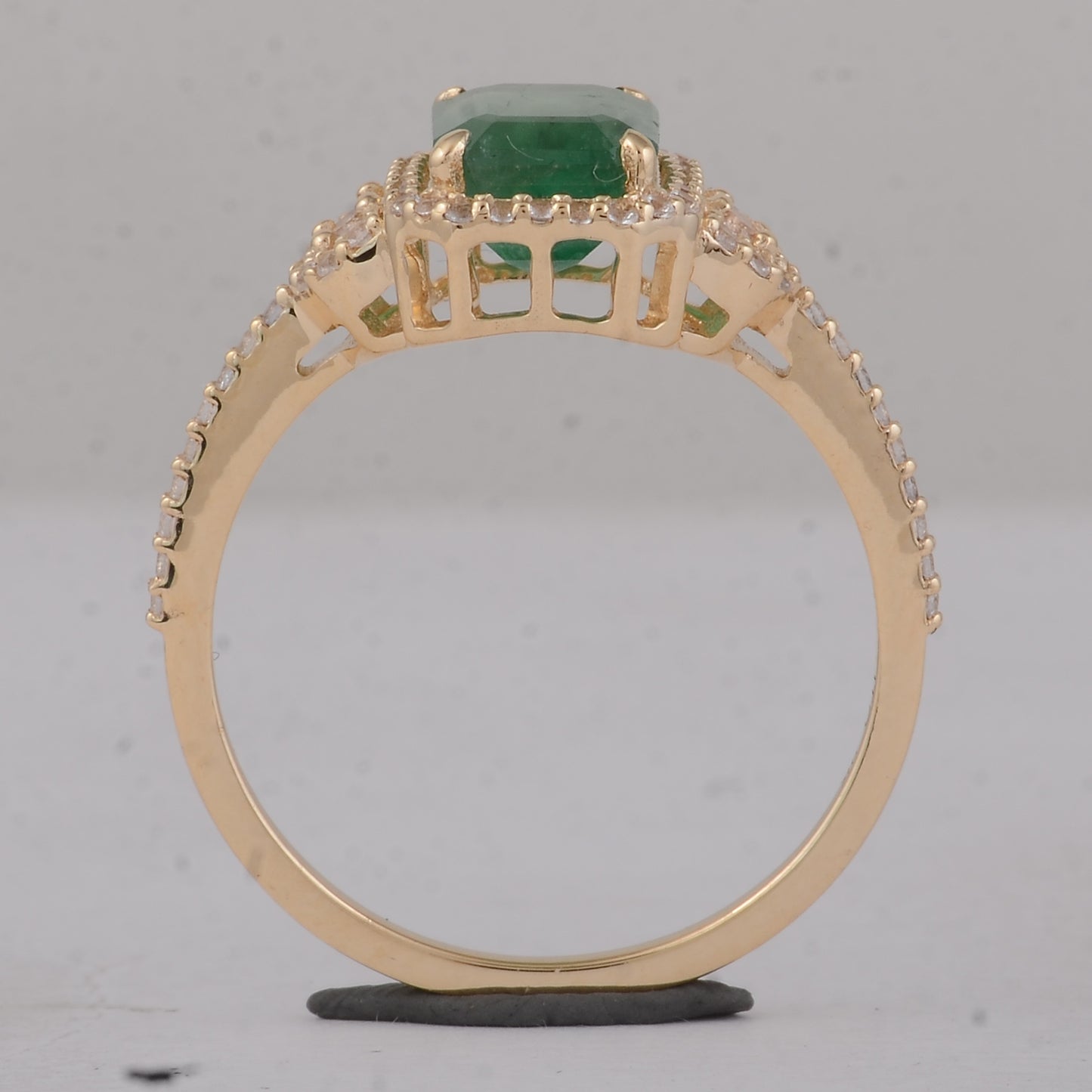 1.89 Ct Octagon Emerald 9K Gold Ring