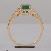 1.89 Ct Octagon Emerald 9K Gold Ring