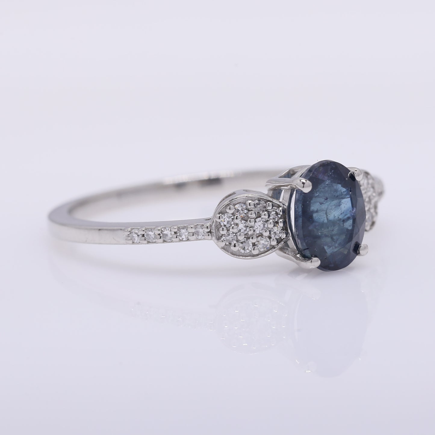 1.23 Ct Oval Mixed Cut Natural Sapphire 950 Platinum Ring