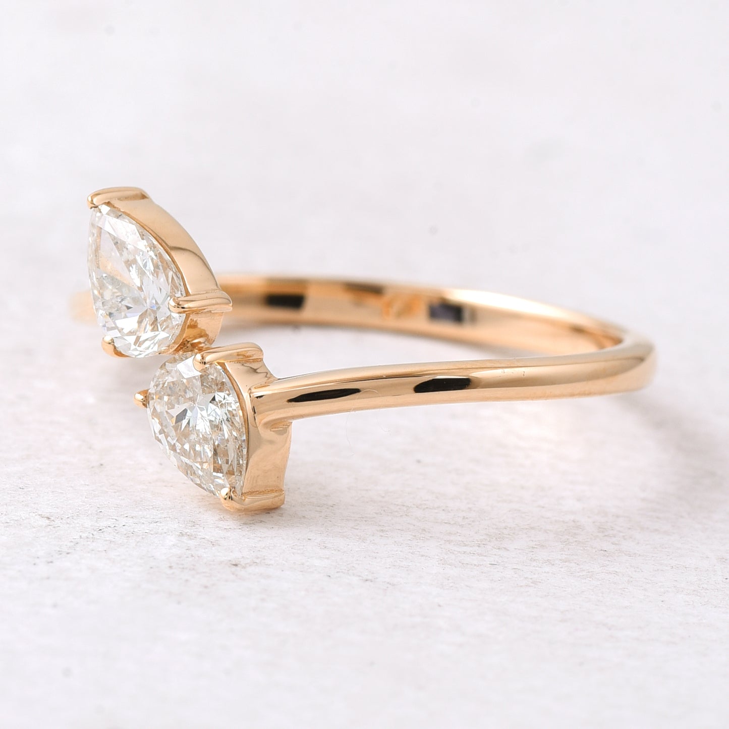 0.52 Ct Pear Diamond 14K Gold Ring