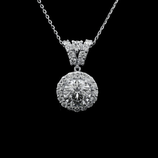 2.55 Carats Lab Grown Diamond 14K Gold Pendant