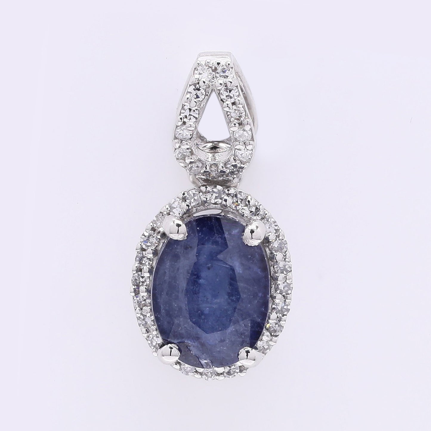 1.77 Ct Oval Mixed Cut Natural Sapphire 950 Platinum Pendant