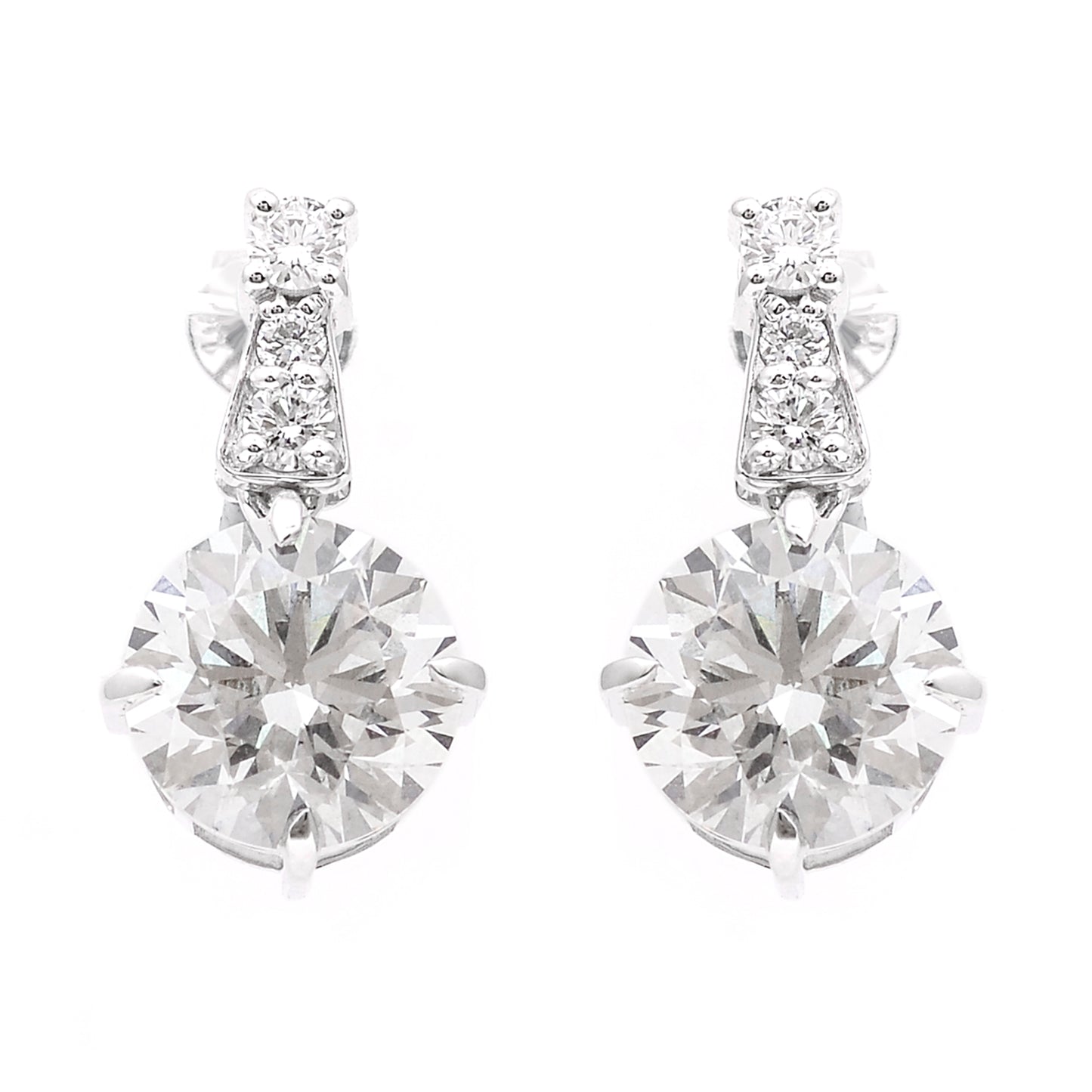 5.07 Carats Lab Grown Diamond 14K Gold Earrings