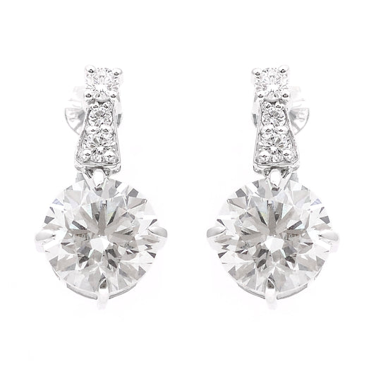 5.07 Carats Lab Grown Diamond 14K Gold Earrings