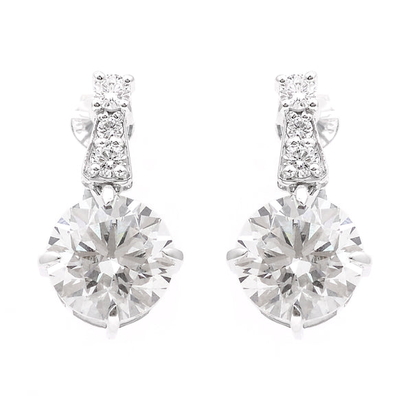 5.07 Carats Lab Grown Diamond 14K Gold Earrings