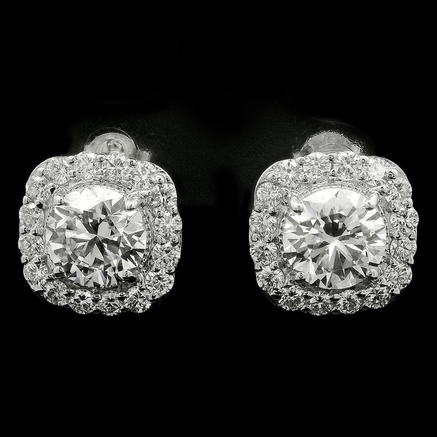 4.32 Carats Lab Grown Diamond 14K Gold Earrings