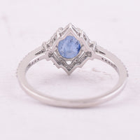 1.42 Ct Oval Mixed Cut Natural Sapphire 950 Platinum Ring