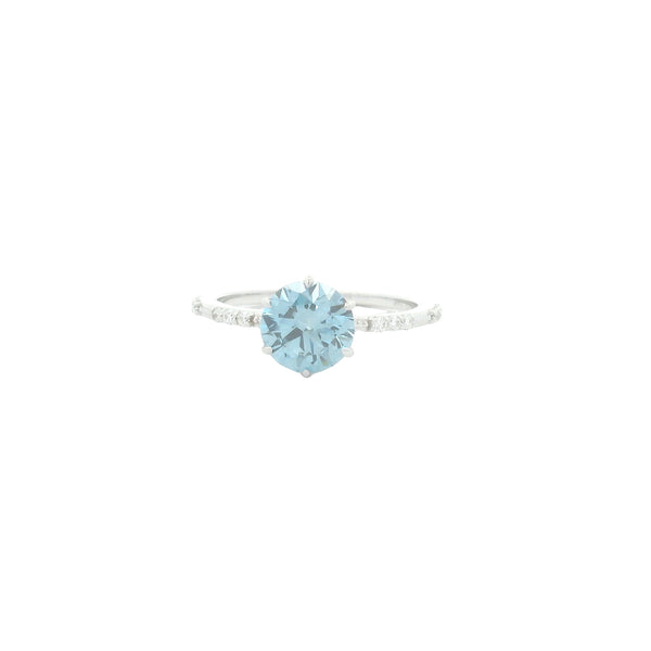1.65 Carats Blue Lab Grown Diamond 14K Gold Ring