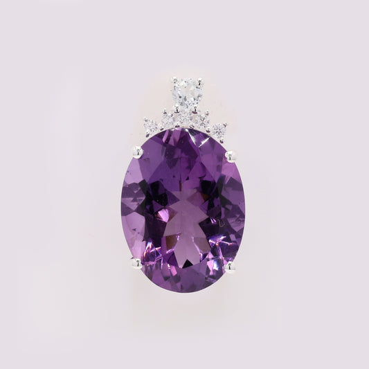 8.75 Ct Oval Amethyst 925 Silver Pendant