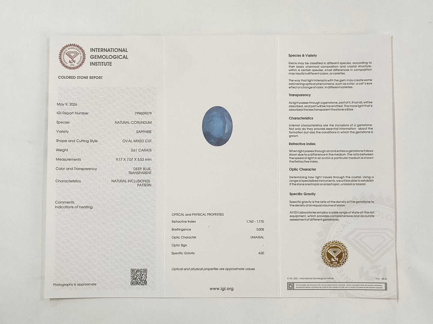 3.61 Natural Corundum Sapphire Oval Mixed Cut Gemstone