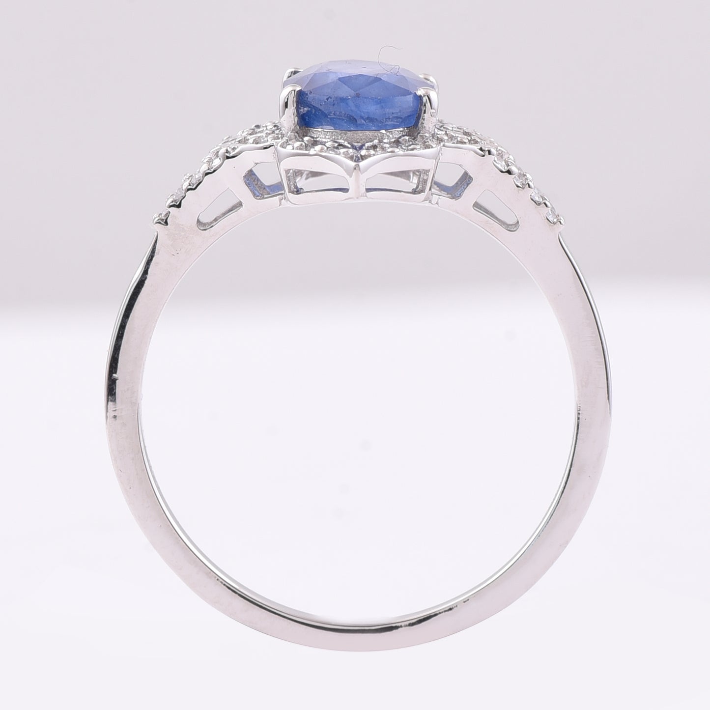 2.07 Ct Oval Mixed Cut Natural Sapphire 950 Platinum Ring