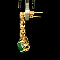 3.30 Ct Oval Emerald 14K Gold Earrings
