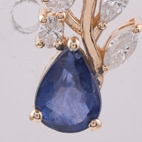 1.31 Ct Pear Natural Sapphire 14K Gold Pendant