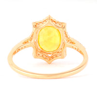 1.92 Ct Oval Mixed Cut Natural Yellow Sapphire 14K Gold Ring