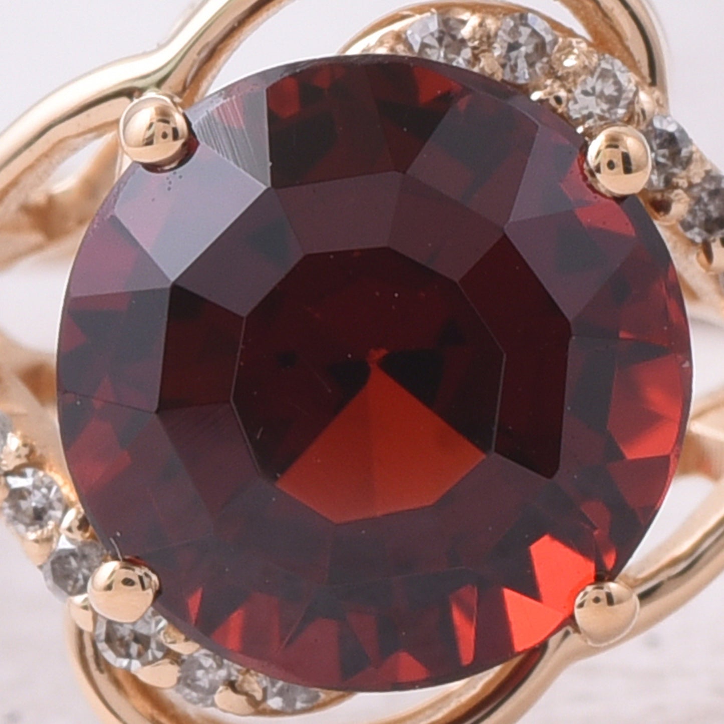 2.71 Ct Round Mixed Cut Natural Garnet 14K Gold Ring
