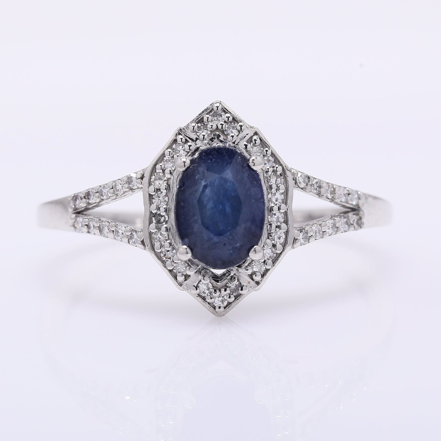 1.33 Ct Oval Mixed Cut Natural Sapphire 950 Platinum Ring