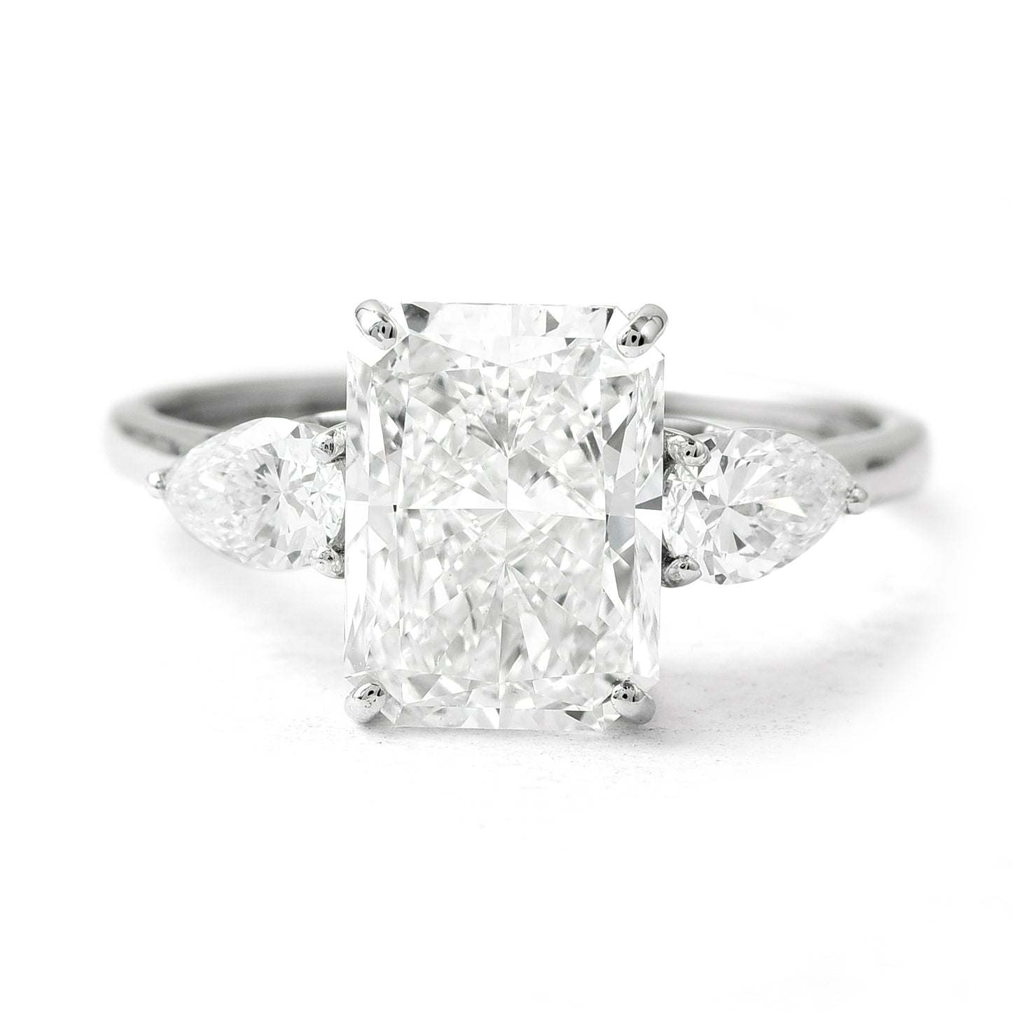 3.36 Ct Cut Cornered Rectangular Modified Brilliant Lab Grown Diamond 950 Platinum Ring