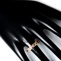 1.34 Ct Round Mixed Cut Natural Codundum Multi Sapphire 14K Gold Ring