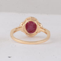 2.09 Ct Oval Ruby 9K Gold Ring