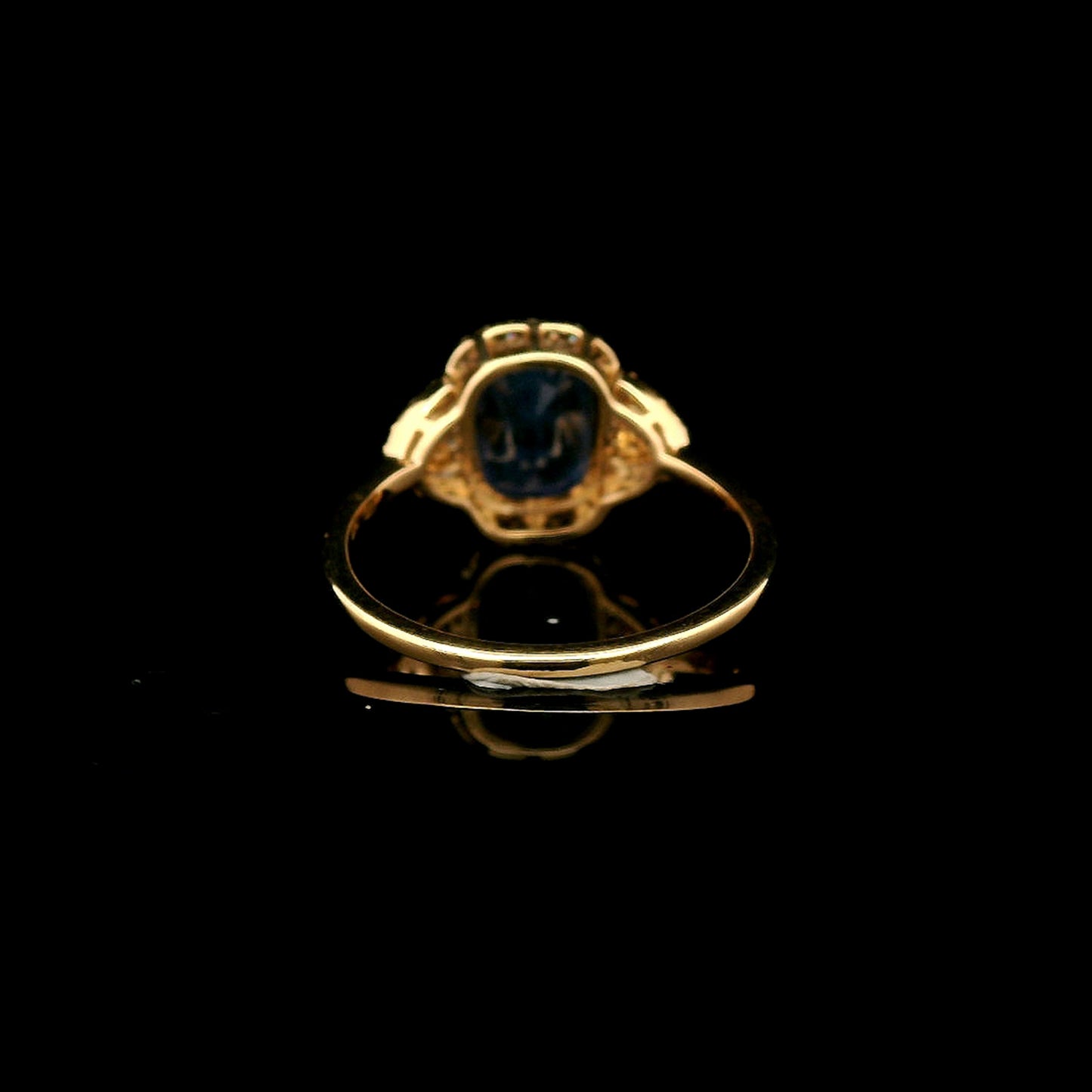 2.43 Ct Cushion Mixed Cut Natural Sapphire 14K Gold Ring