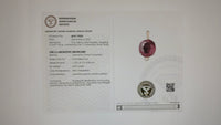 4.92 Ct Oval Mixed Cut Lab Grown Ruby 14K Gold Pendant