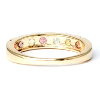 1.34 Ct Round Mixed Cut Natural Codundum Multi Sapphire 14K Gold Ring