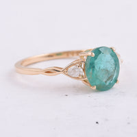 1.56 Ct Oval Natural Emerald 14K Gold Ring