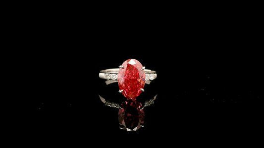 3.17 Carats Pink Lab Grown Diamond 14K Gold Ring