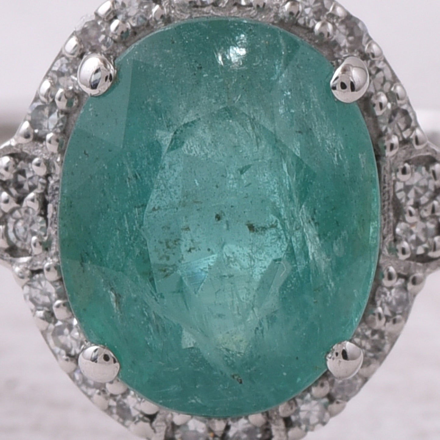 1.94 Ct Oval Mixed Cut Natural Emerald 950 Platinum Ring