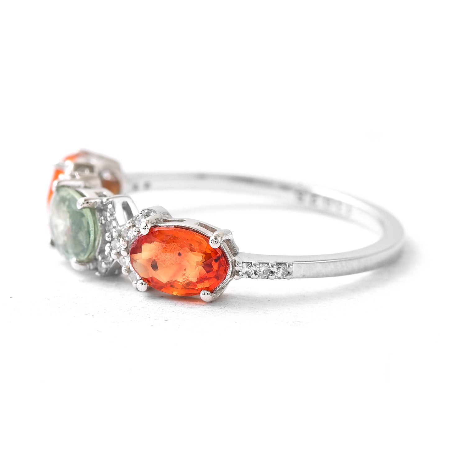 2.40 Ct Oval Multi Sapphire 950 Platinum Ring